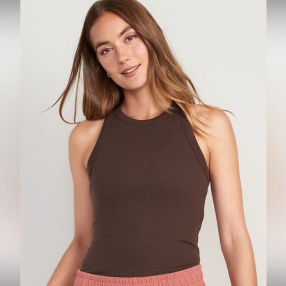 ✨ Old Navy French Roast Brown Racerback Tank Top Small - Picture 1 of 10
